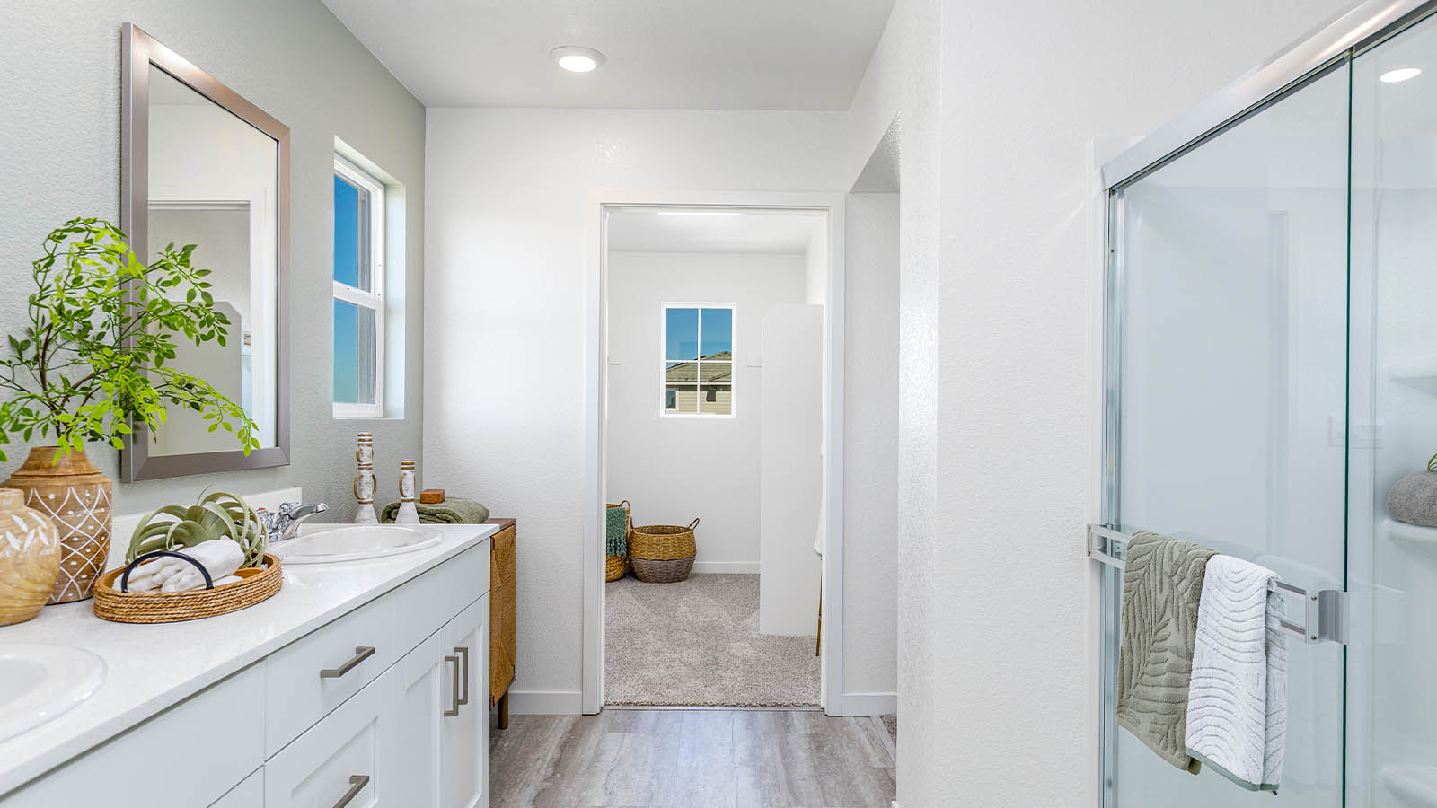 Milazzo at Amoruso Ranch Muir Plan 1547  spa inspired prim ary bathroom with walk in shower