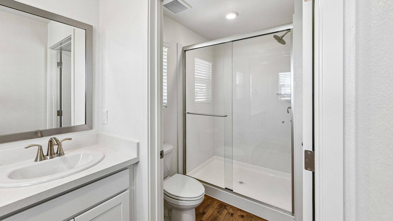 Lucia at Delta Shores Alta Plan 1578 primary bathroom with walk in shower and dual sinks