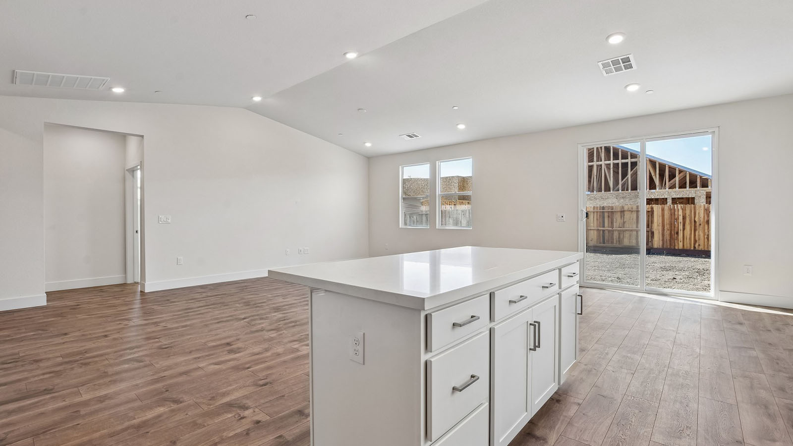 kitchen and dining area with natural light