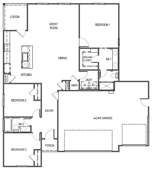 1501 with 3 car garage
