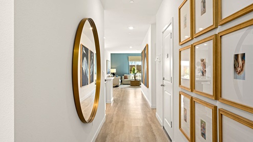 Elegant entryway in open floor plan