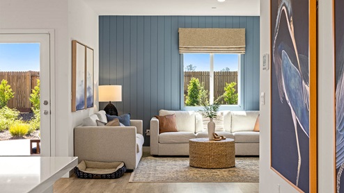 Spacious great room layout for entertaining