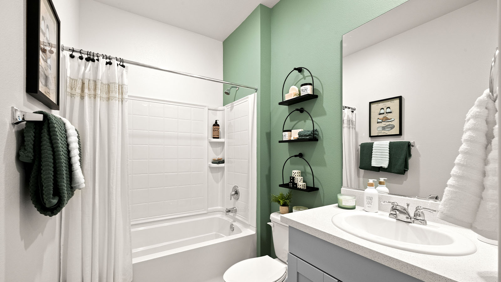 Magnolia at Shastina Ranch Plan 2035 secondary bathroo, with tub and shower