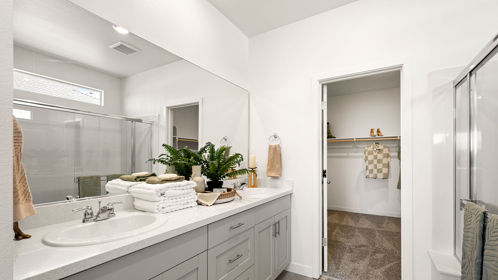 Magnolia at Shastina Ranch Plan 2035  primary bathroom with dual sinks and walk in shower