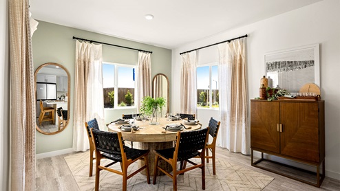Open dining area overlooking California room patio