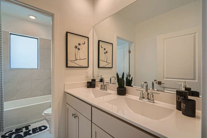 secondary bath on second floor