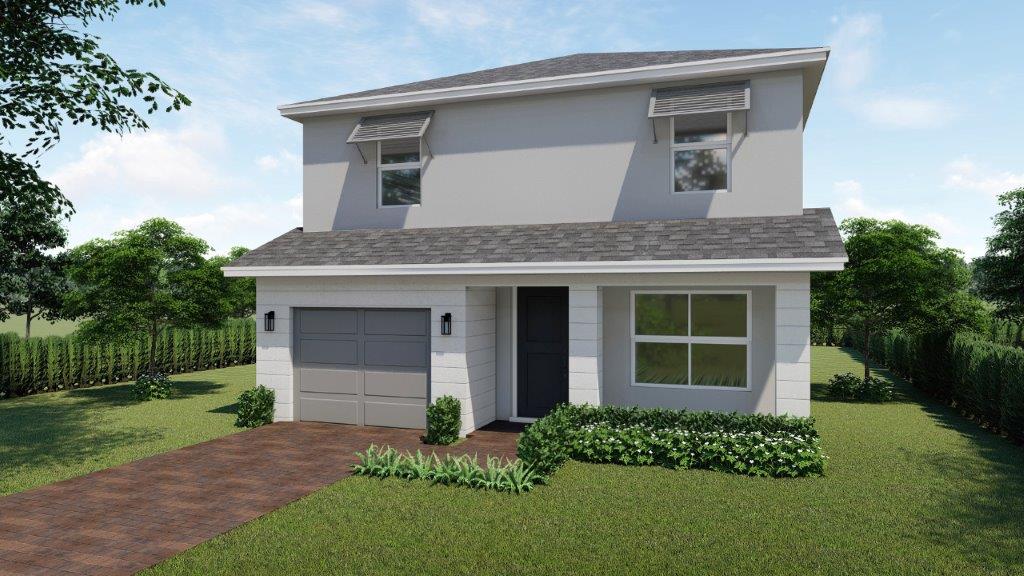 Exterior Rendering of Coastal Elevation for Sapole Floorplan