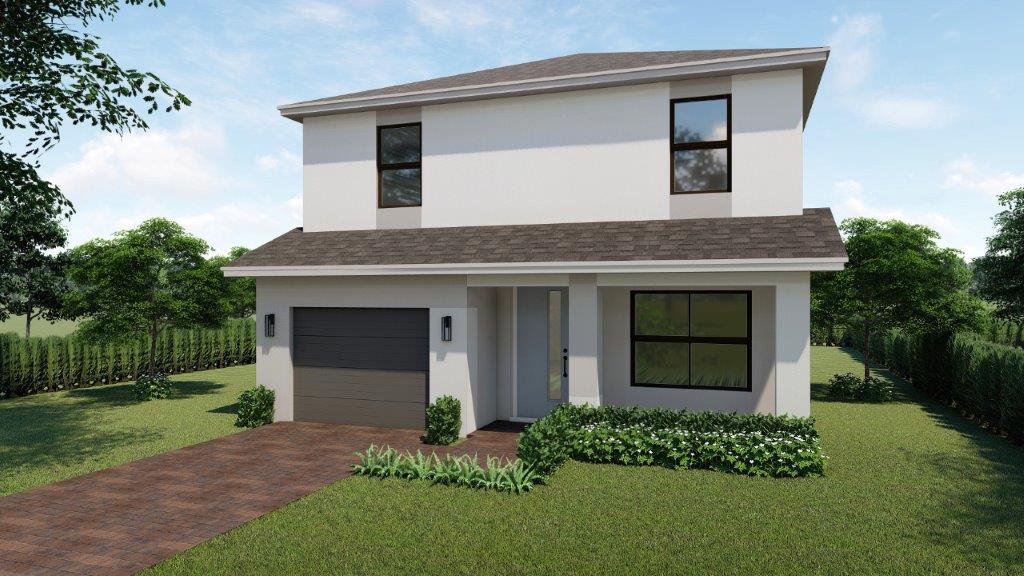 Exterior Rendering of Modern Elevation for Sapole Floorplan