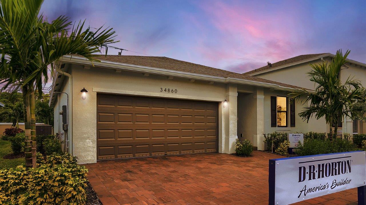 front exterior at sunset