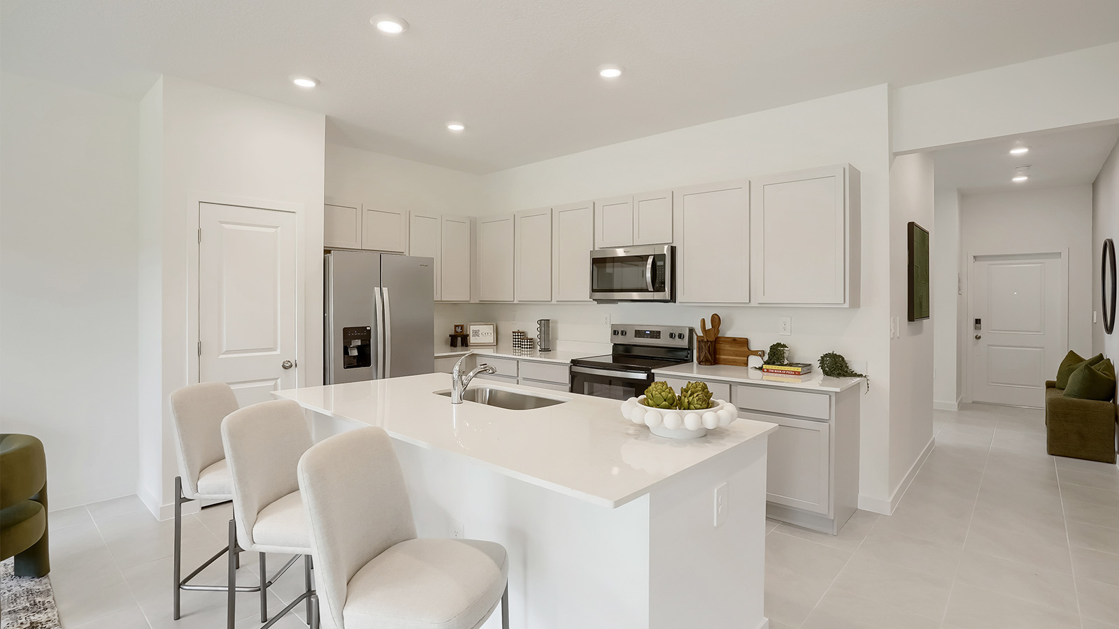 modern kitchen island area