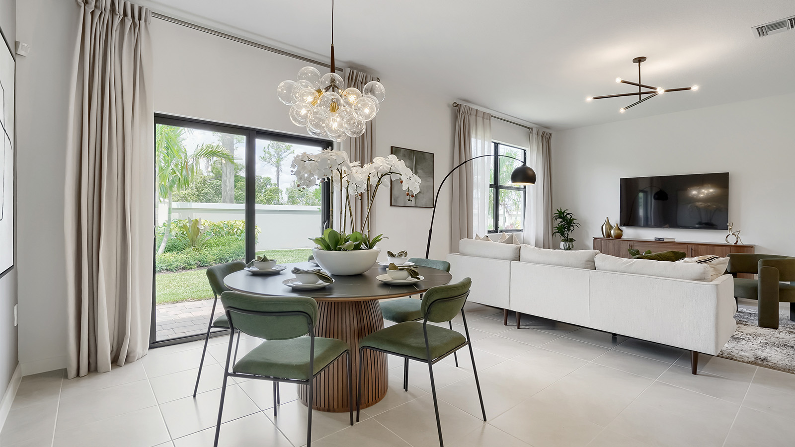 dining area and living room