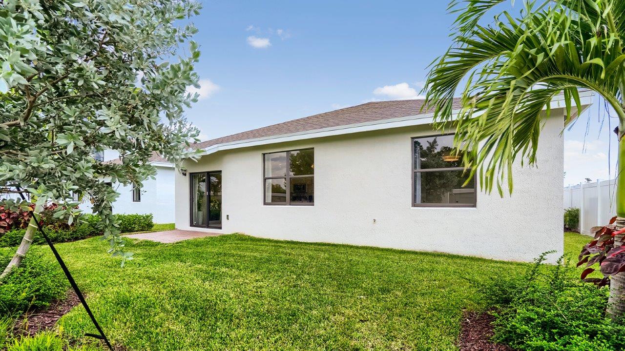 rear exterior and lawn