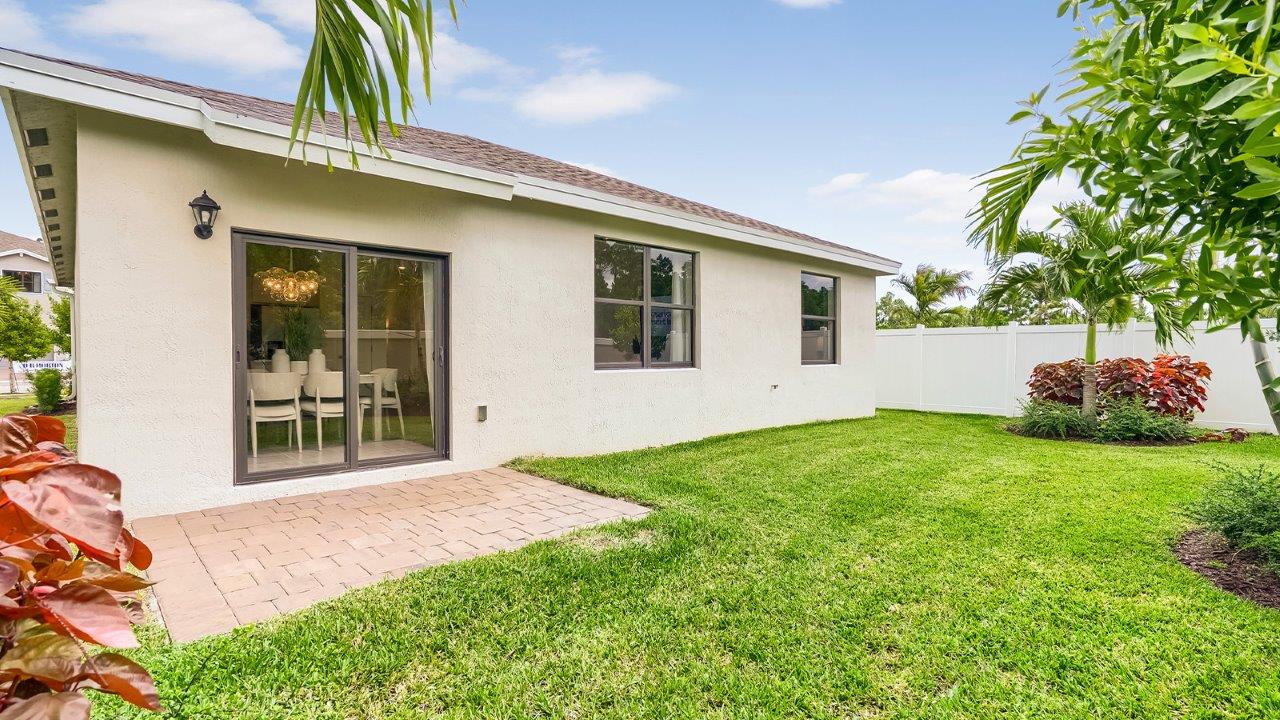 rear exterior and lawn