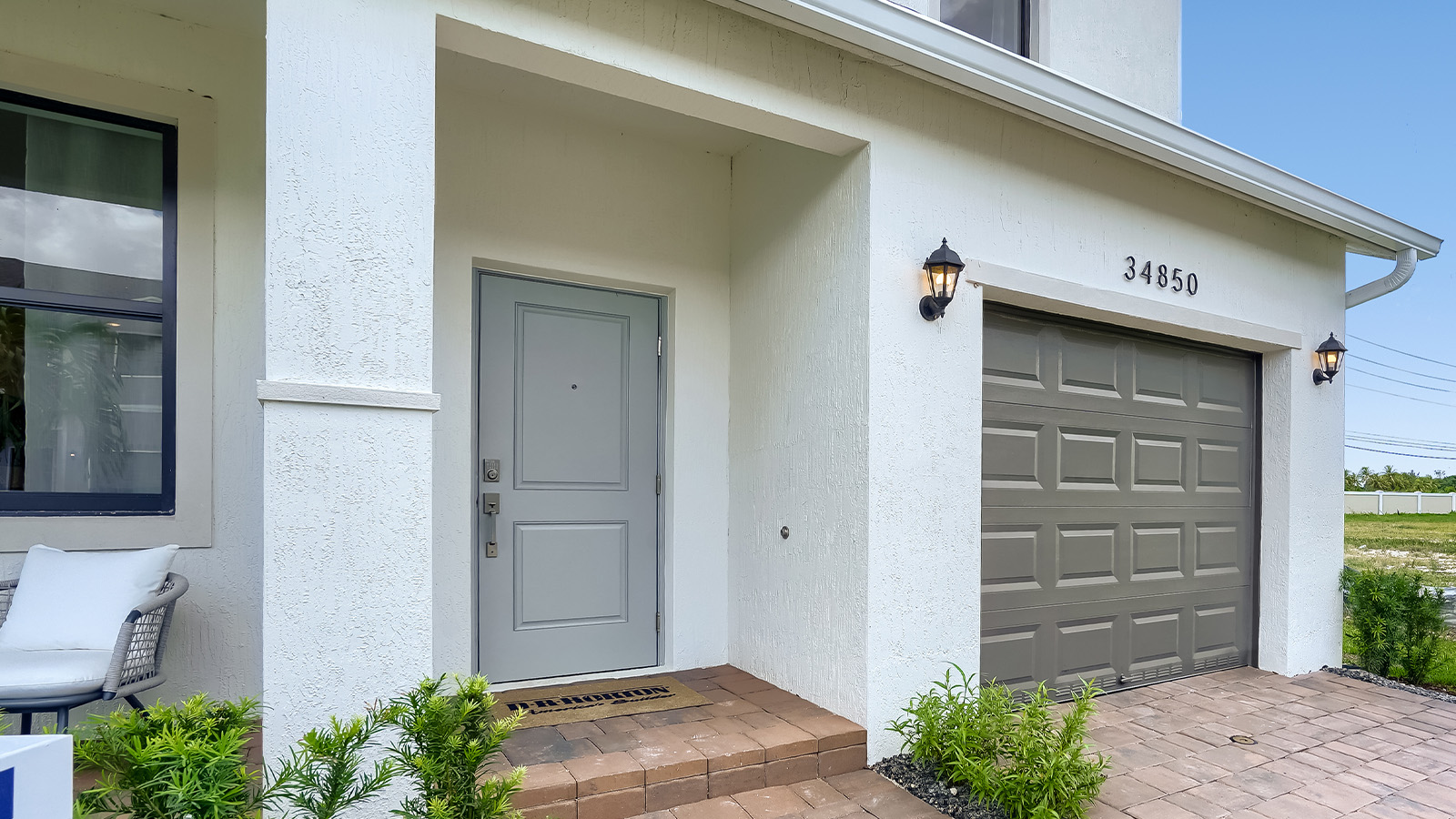 front entry of two story home