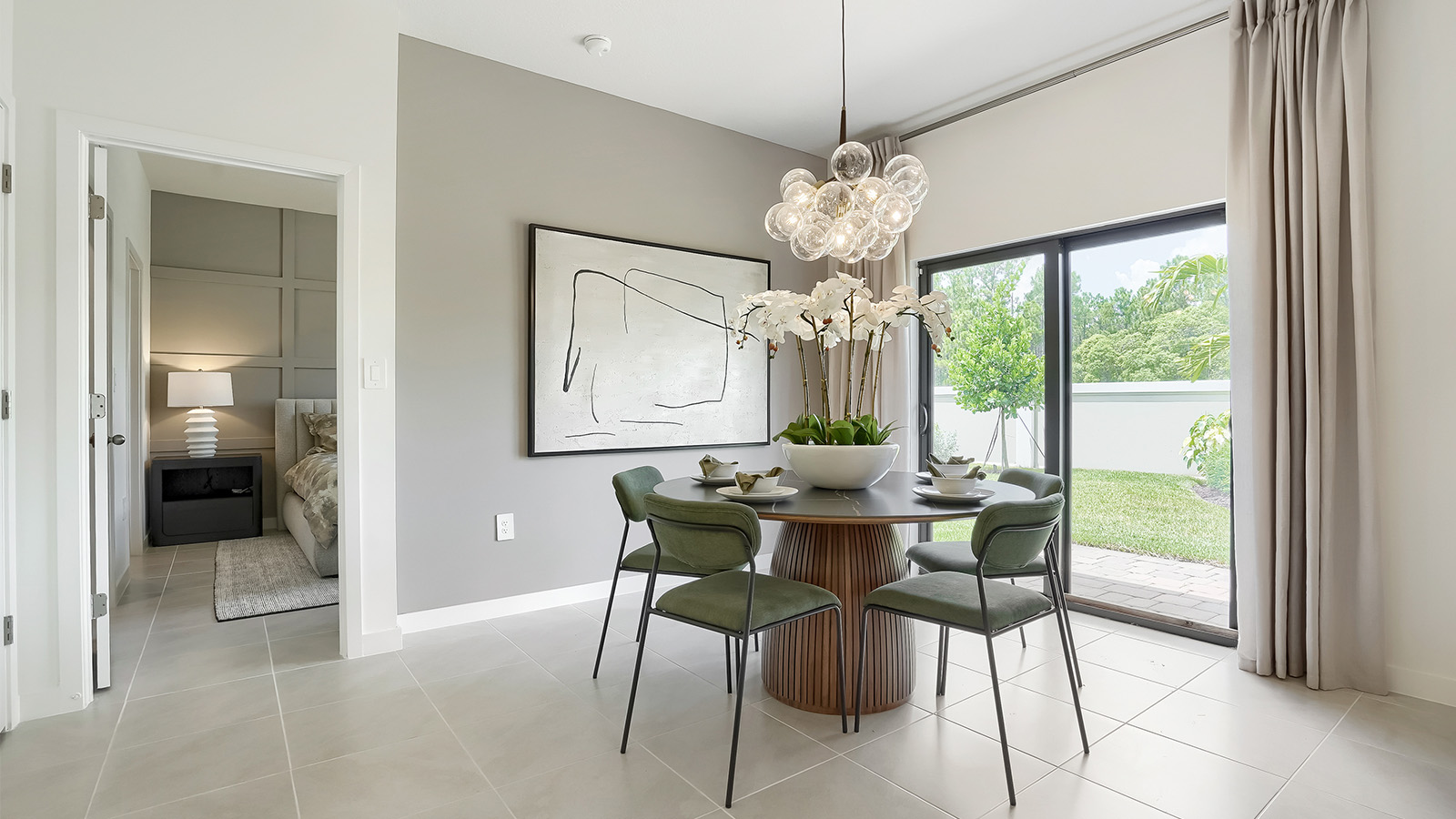open concept modern dining room area