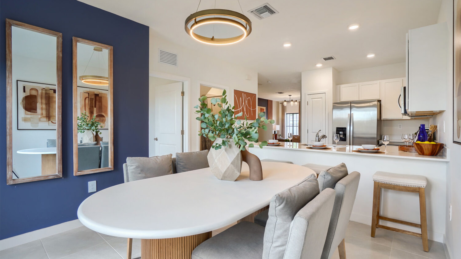 dining room and kitchen