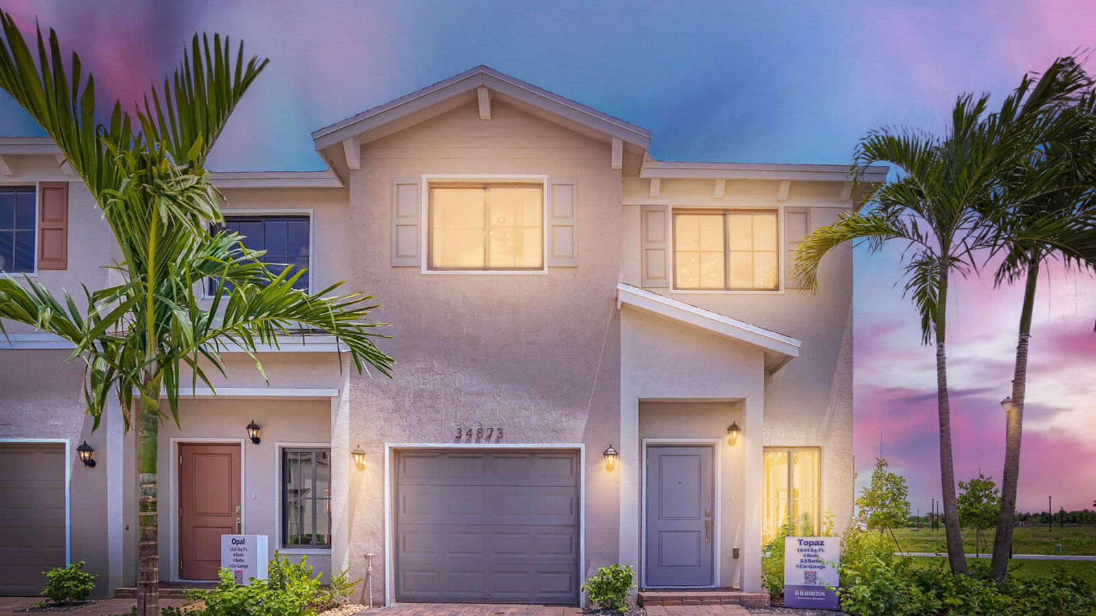 townhome at sunset