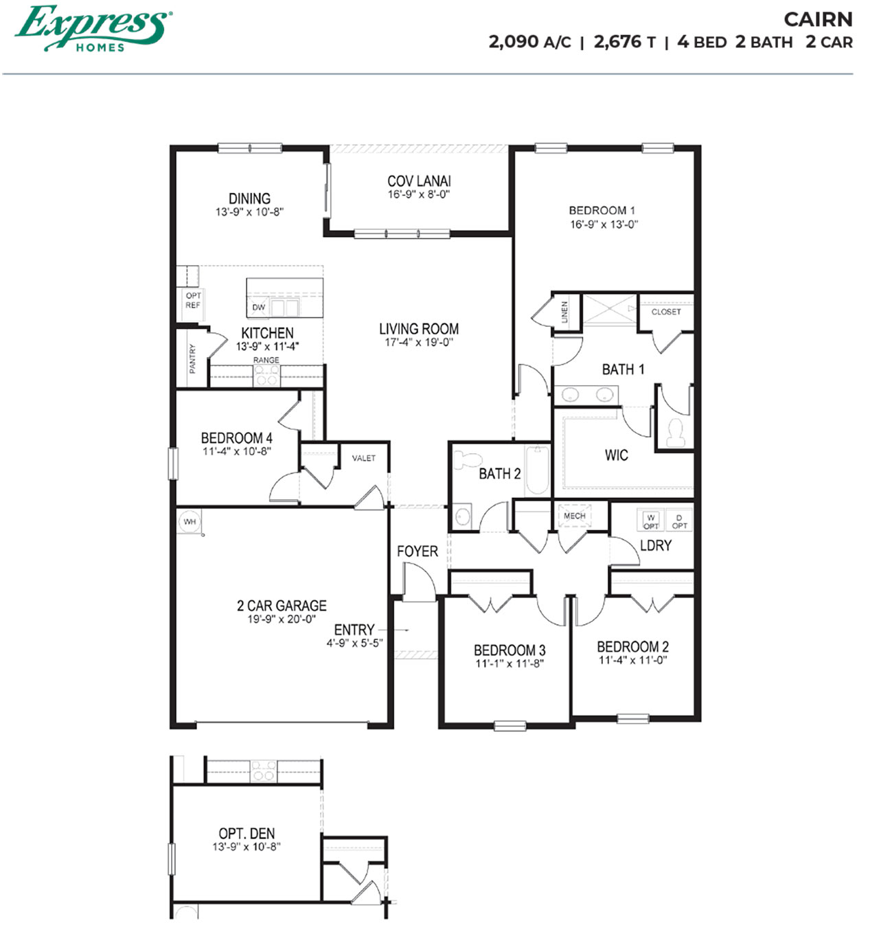 Single Story 4 Bedroom Dr Horton Floor Plans Viewfloor.co