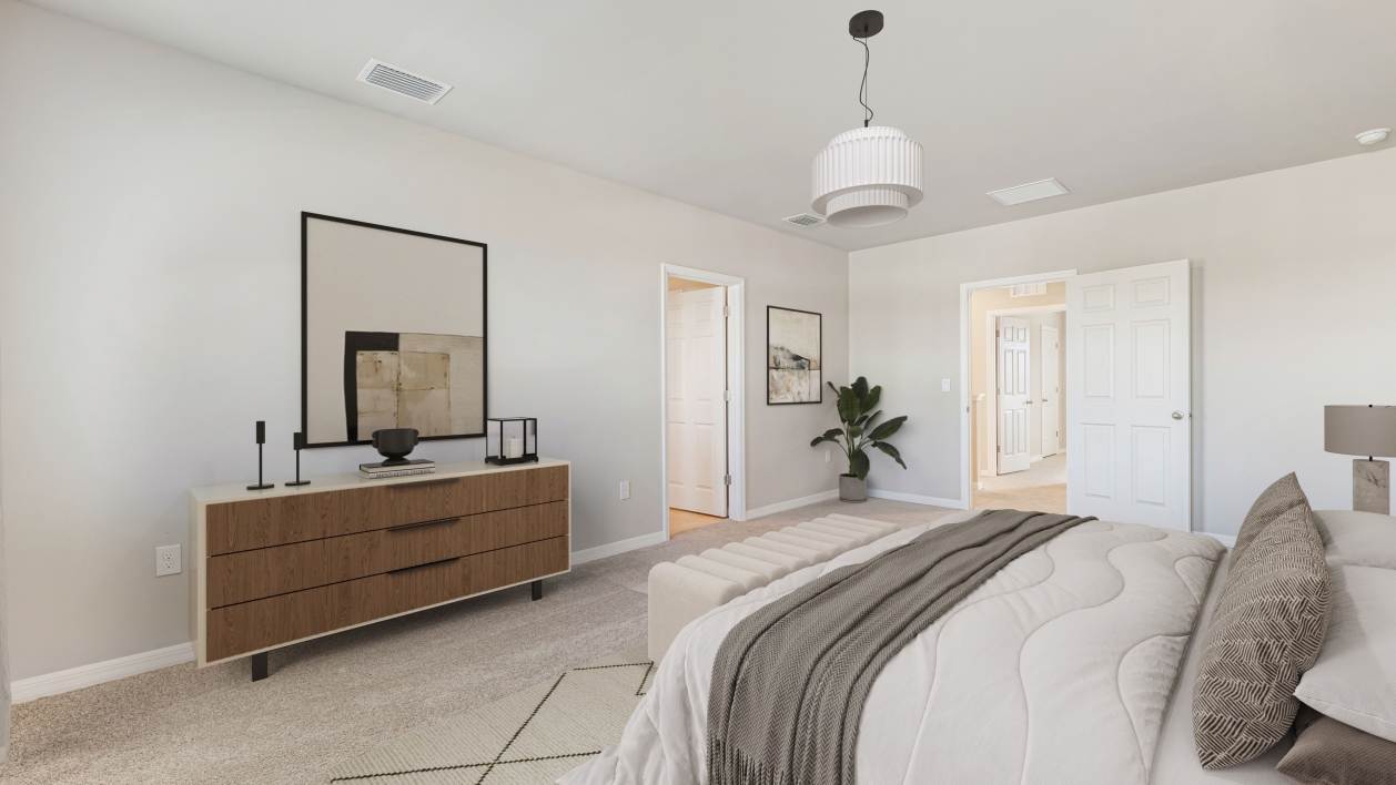 Inside of the virtually staged Hayden in Coral Bay, located in North Fort Myers, FL.