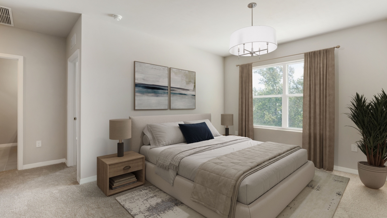 Inside of the virtually staged Hayden in Coral Bay, located in North Fort Myers, FL.