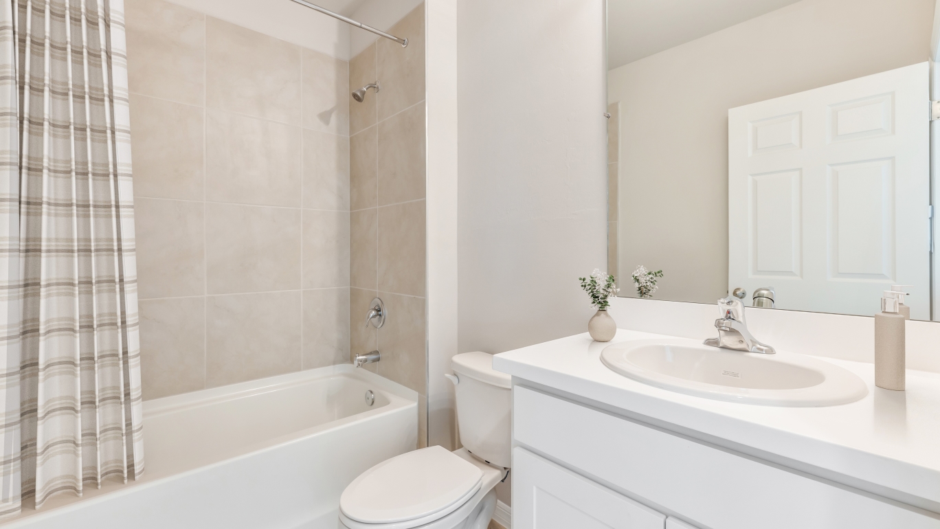 Inside of the virtually staged Hayden in Coral Bay, located in North Fort Myers, FL.