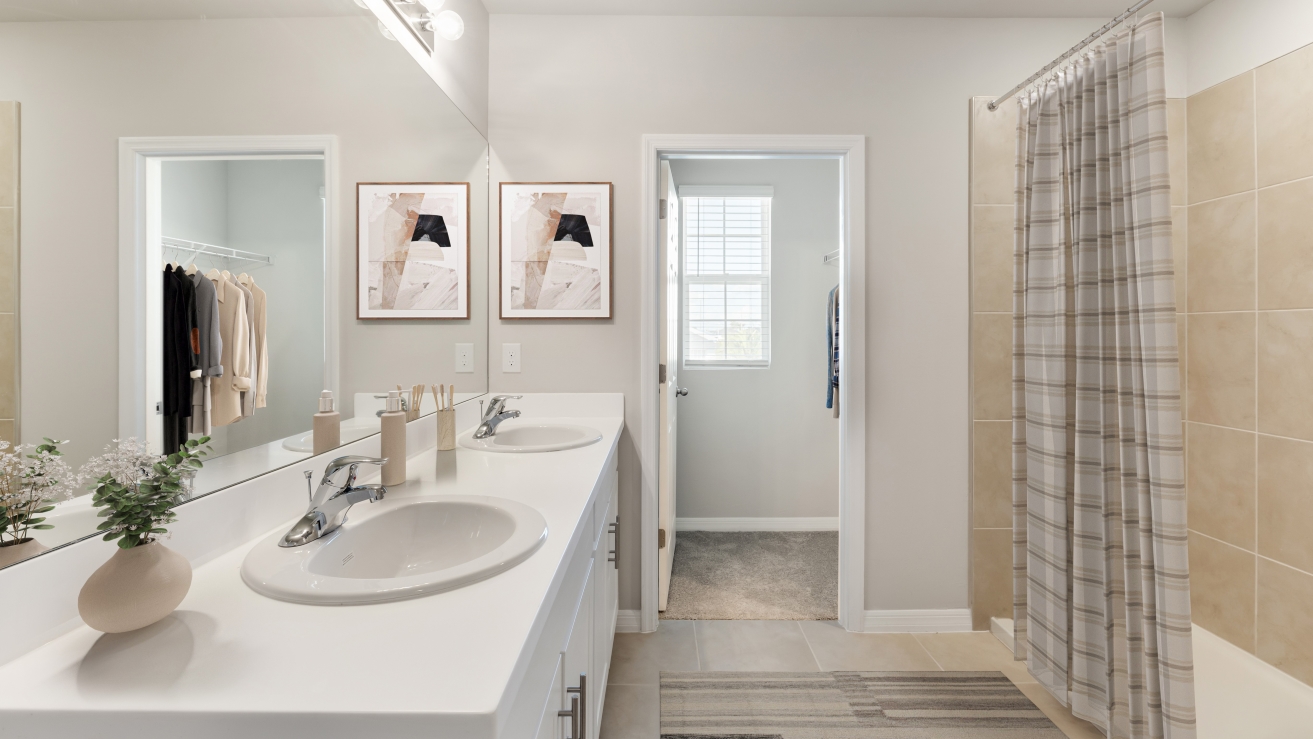 Inside of the virtually staged Hayden in Coral Bay, located in North Fort Myers, FL.