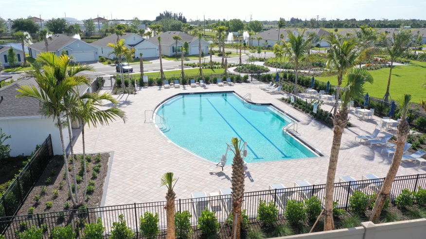 Pool Aerial at Seagrass Amenity Center in Punta Gorda, FL