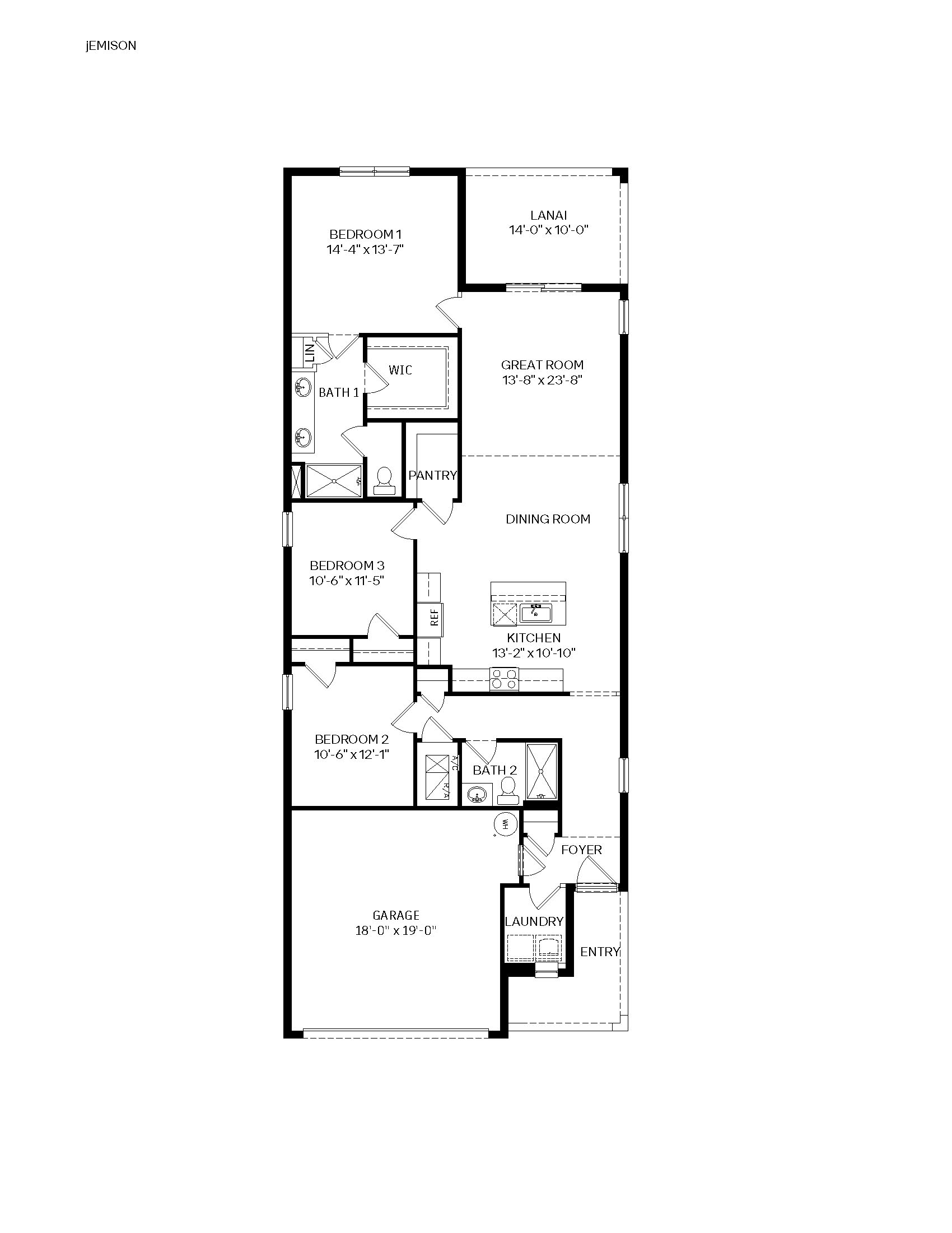 Jemison 3 Bedroom Floorplan