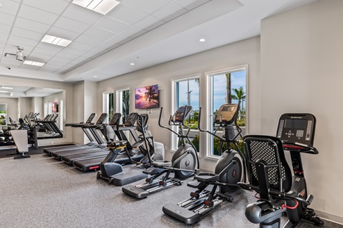 Amenity center fitness center with cardio machines