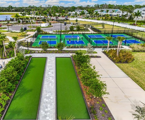 Cove at West Port's Amenity Center bocce courts