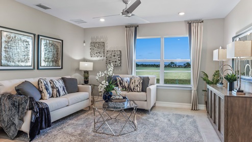 Inside of the Cali Model living room