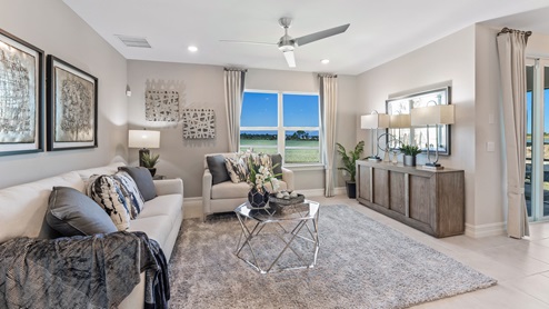 Inside of the Cali Model living room