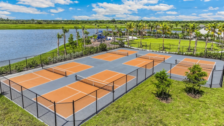 Aerial of the pickleball/tennis courts