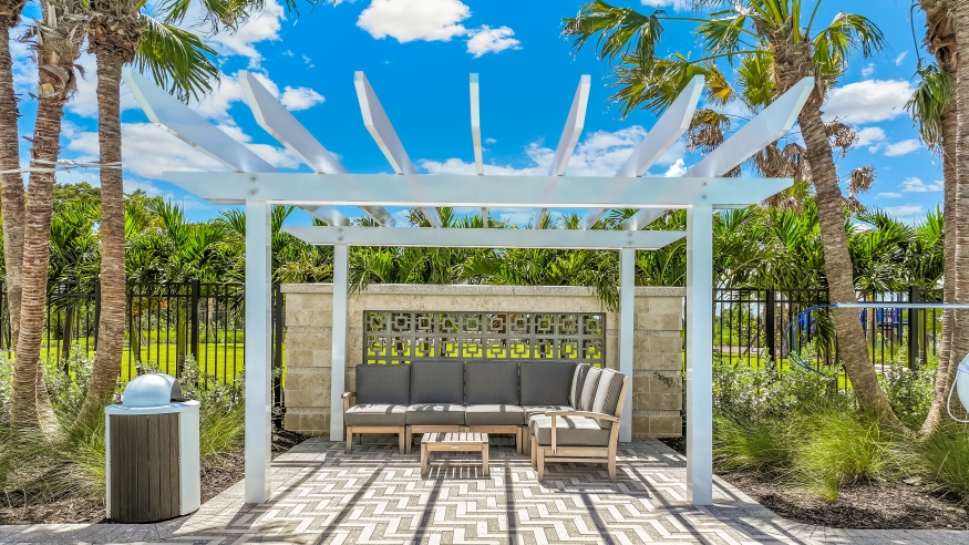Outside of the clubhouse- lounging area/gazebo by the pool