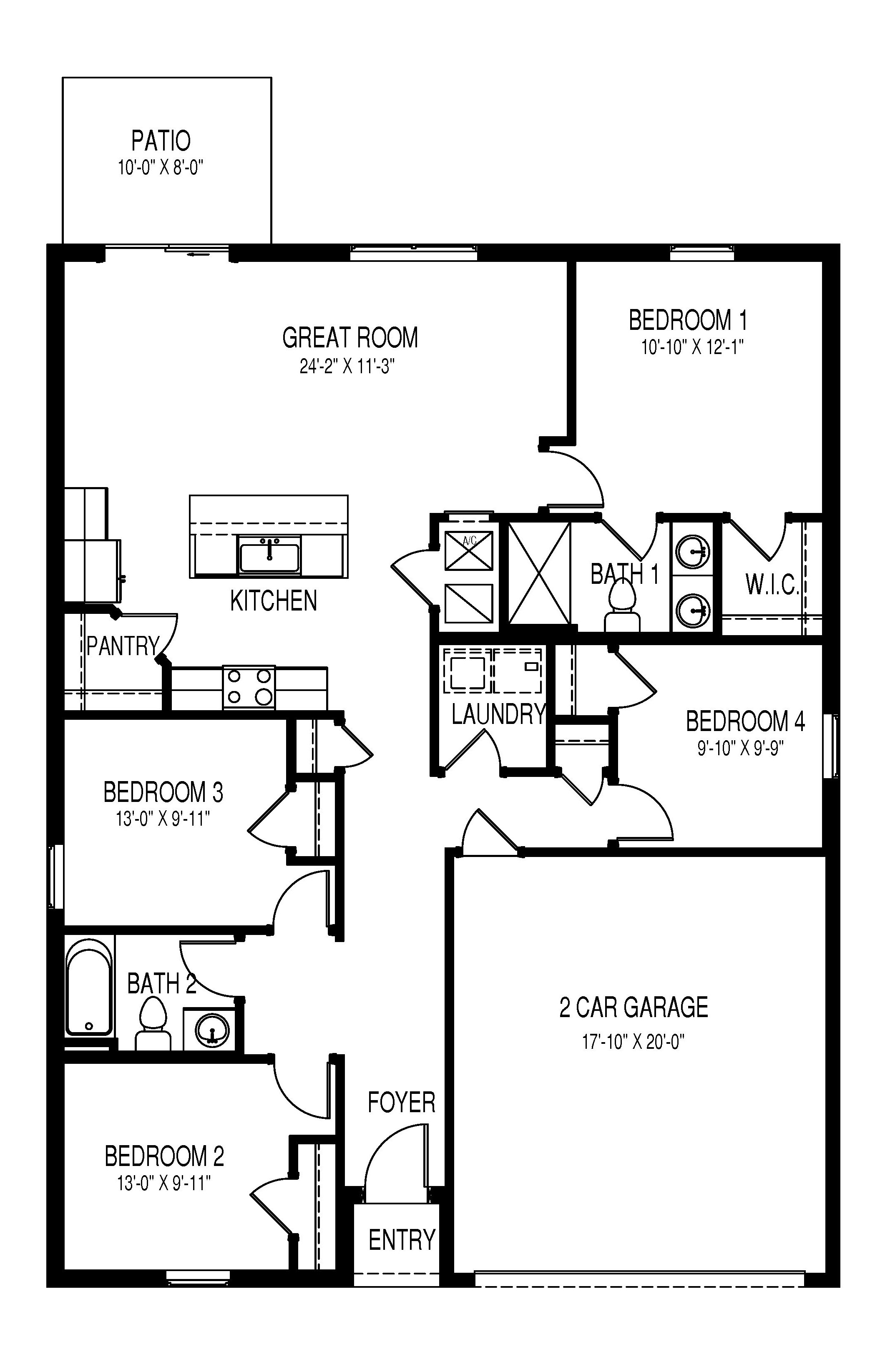 Cali Cove - Freeport II Plan - Punta Gorda, FL By D.R. Horton 1-story, 2-car garage, 4-bed, 2-bath