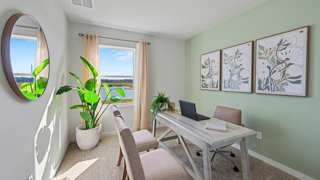 Inside of the Harper model in Central, FL. Office space - Den/Flex room