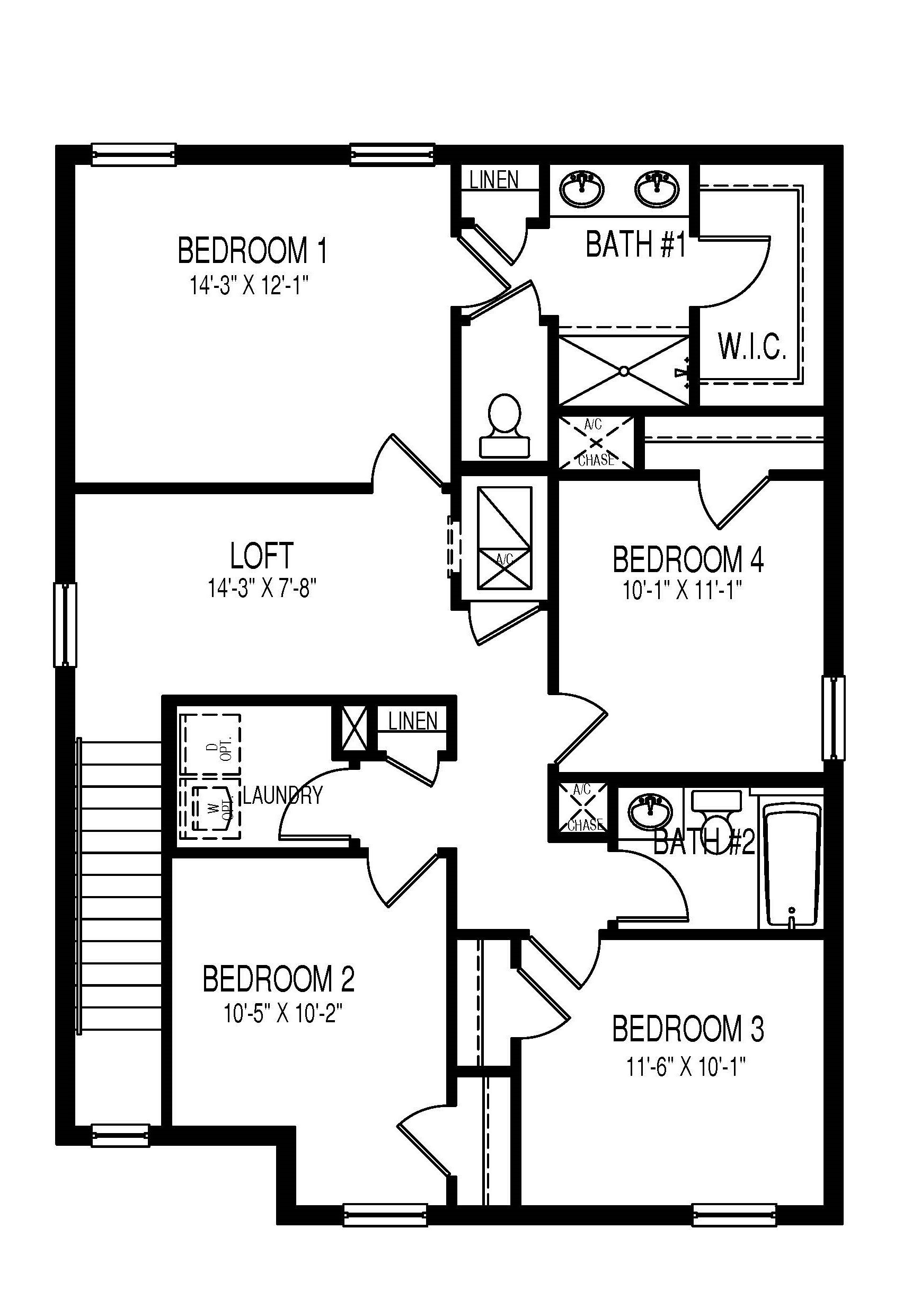 SecondFloor of the Crestview Floorplan