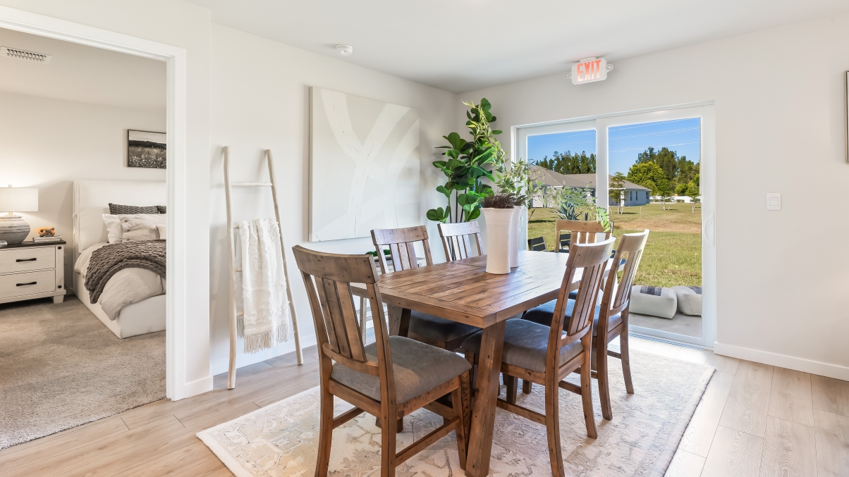 Inside of the dining room. Looking out to the lanai.