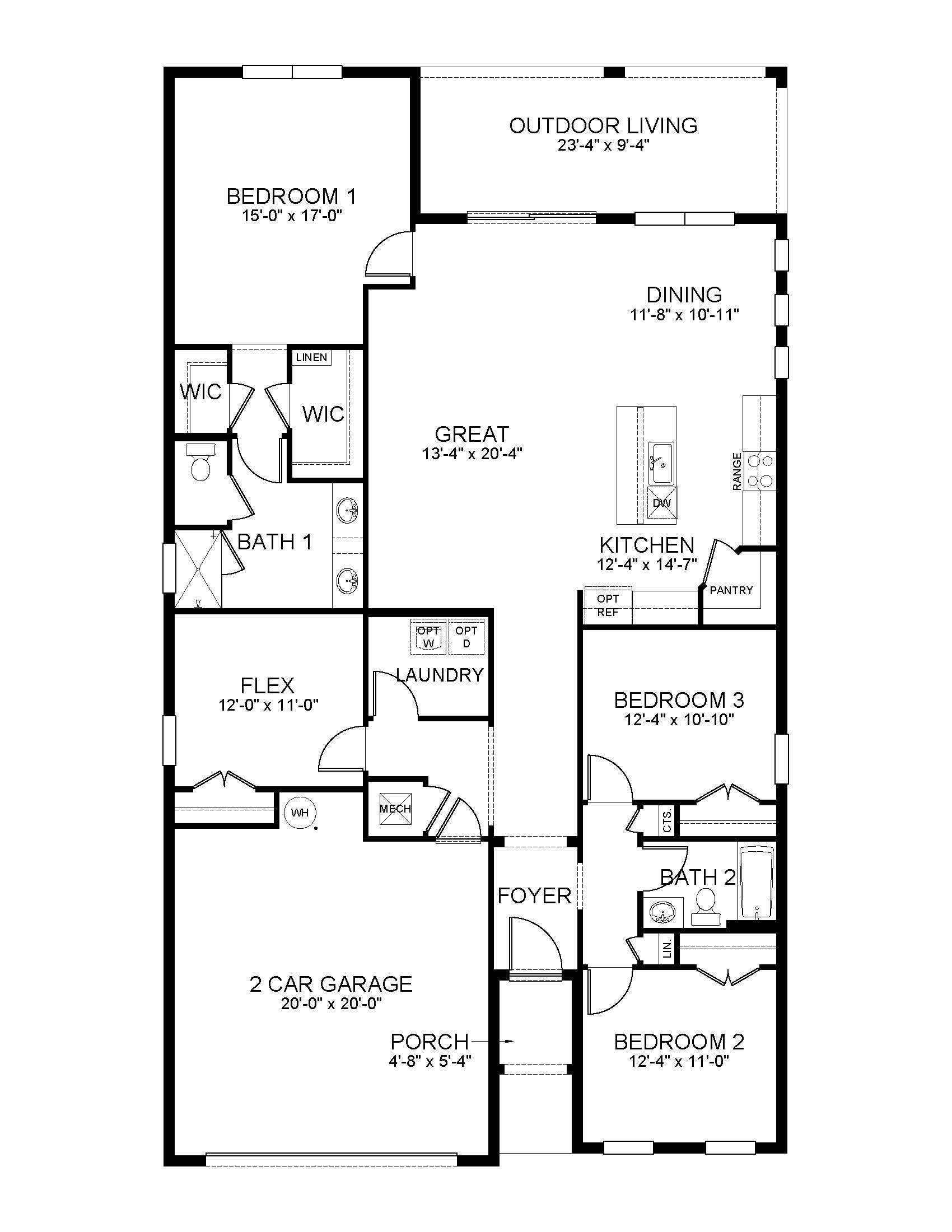 Delray 2 car Floorplan