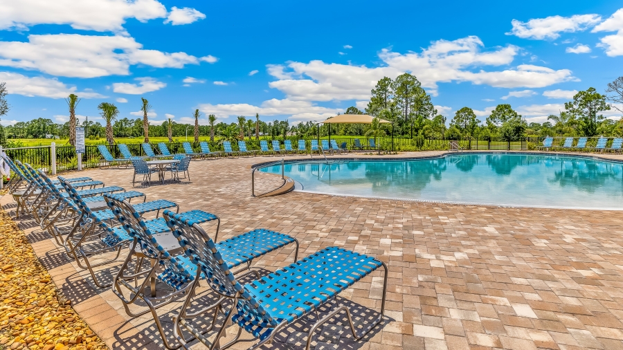 Outside area by the pool for lounging