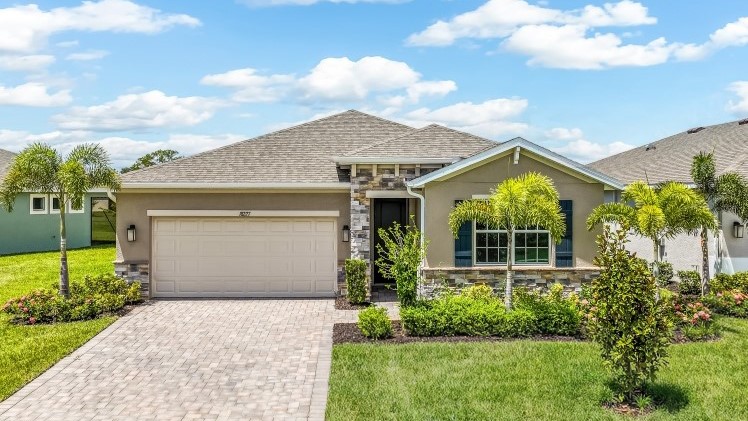 Exterior of the Clifton Single Family Home with Stone