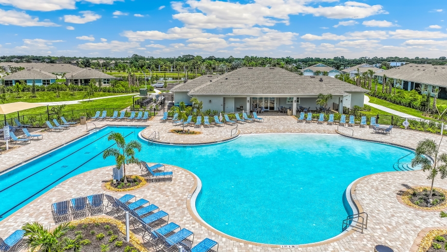Arial of the amenity pool
