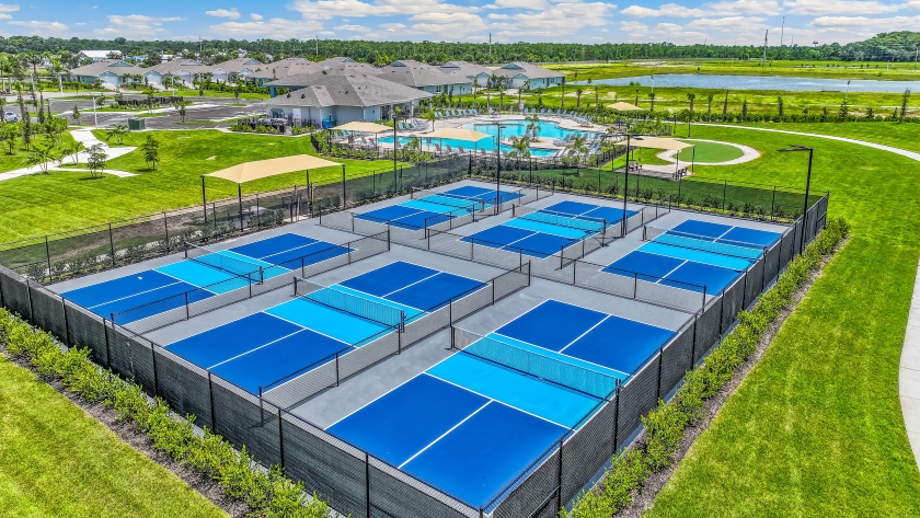 Arial of the tennis/pickleball courts