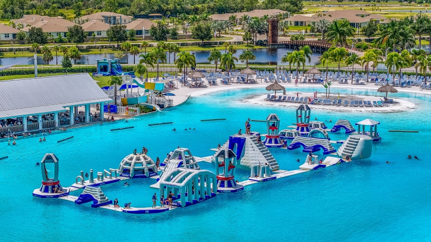 Arial of the water courses on the lagoon