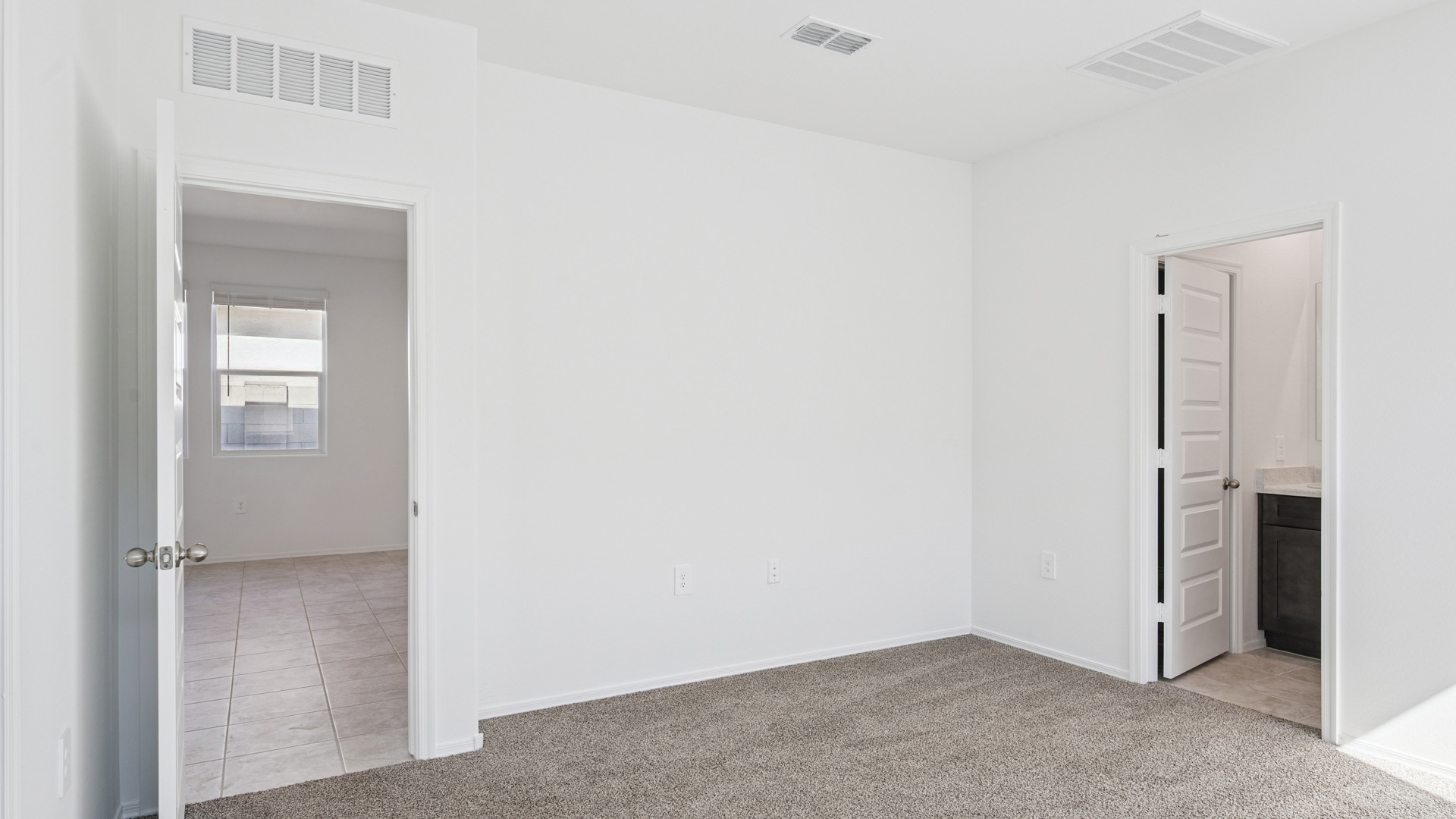 primary suite with walk in closet