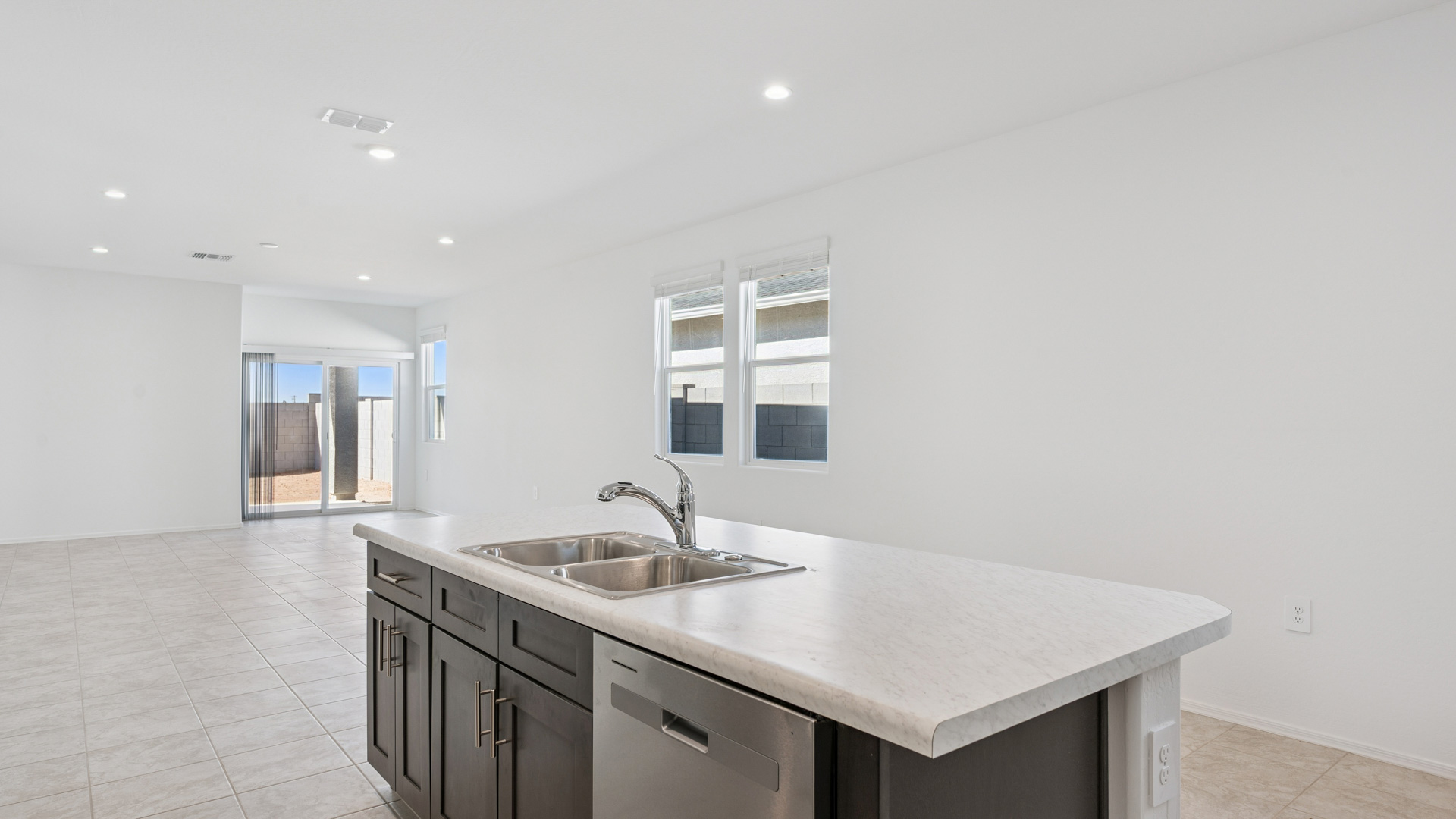 spacious kitchen with large island