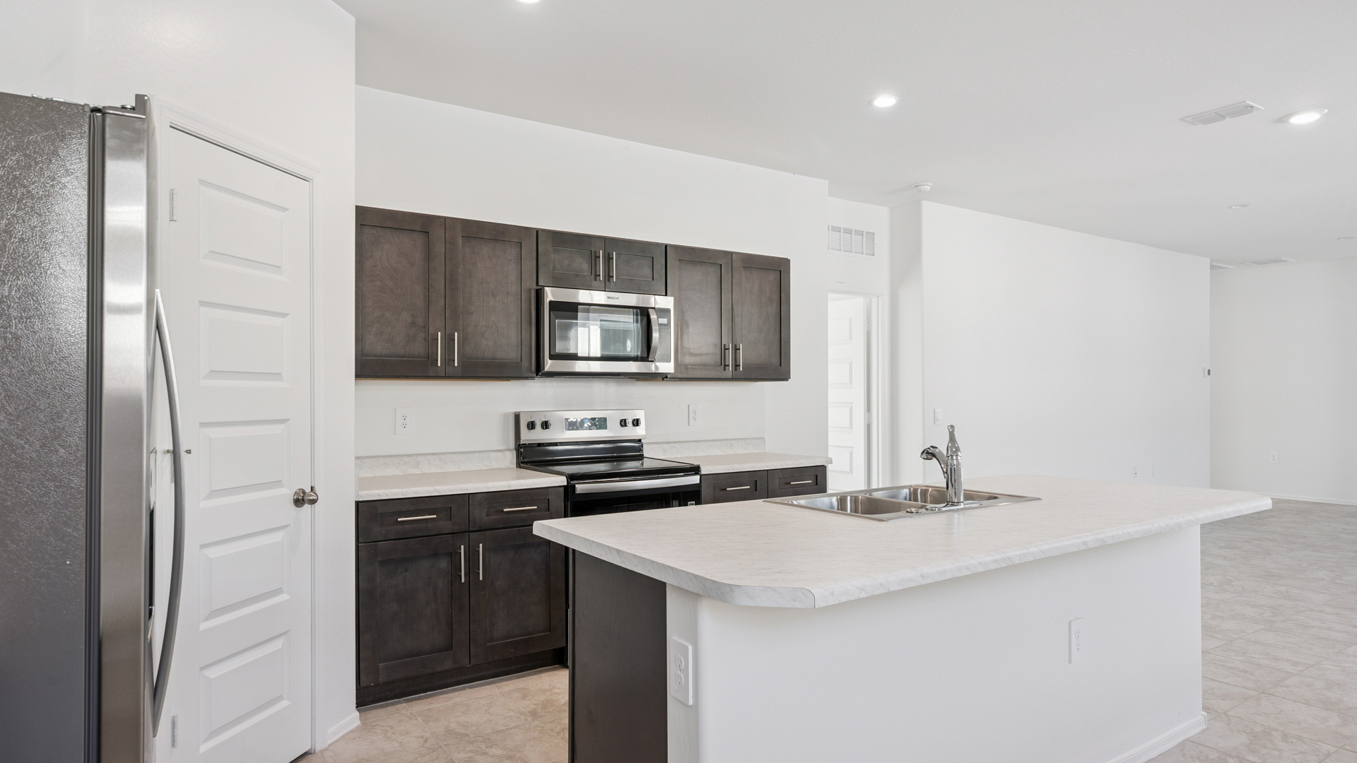 spacious kitchen with large island