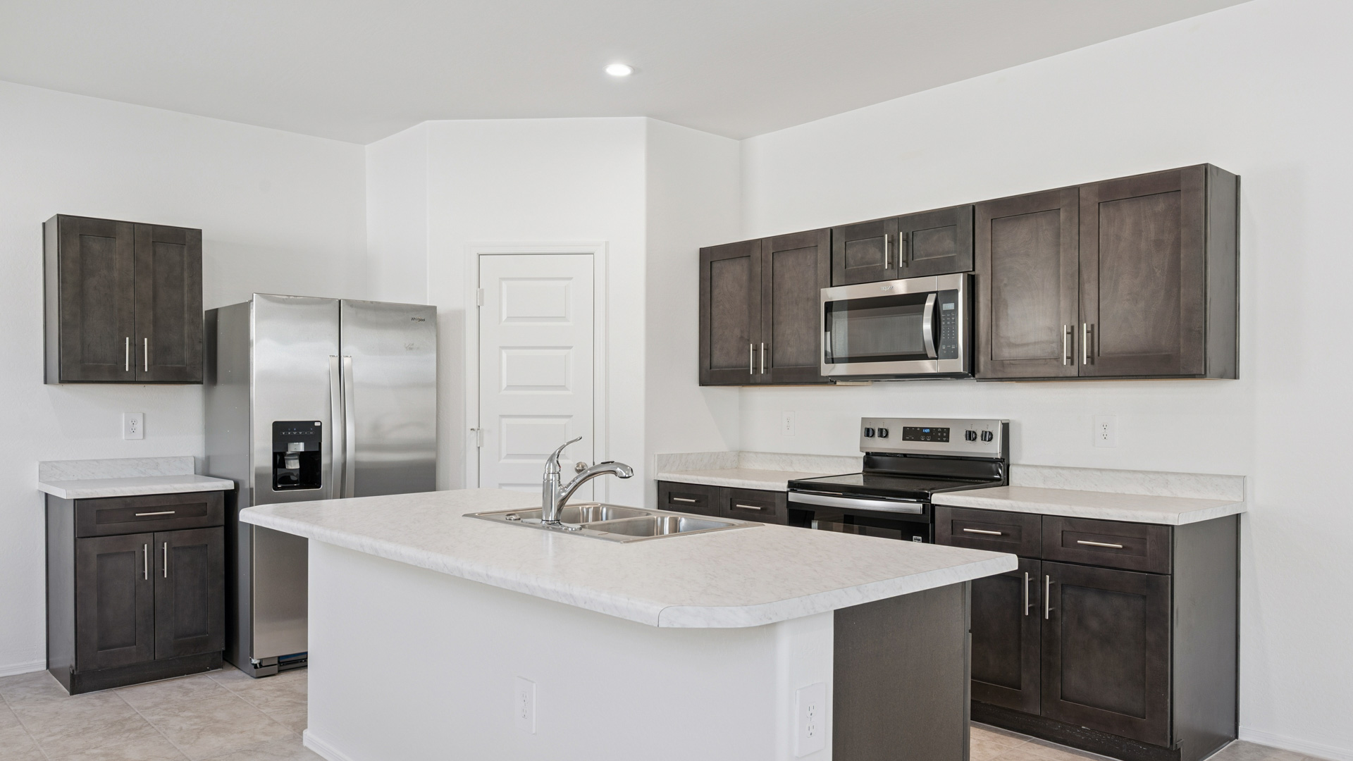 spacious kitchen with large island