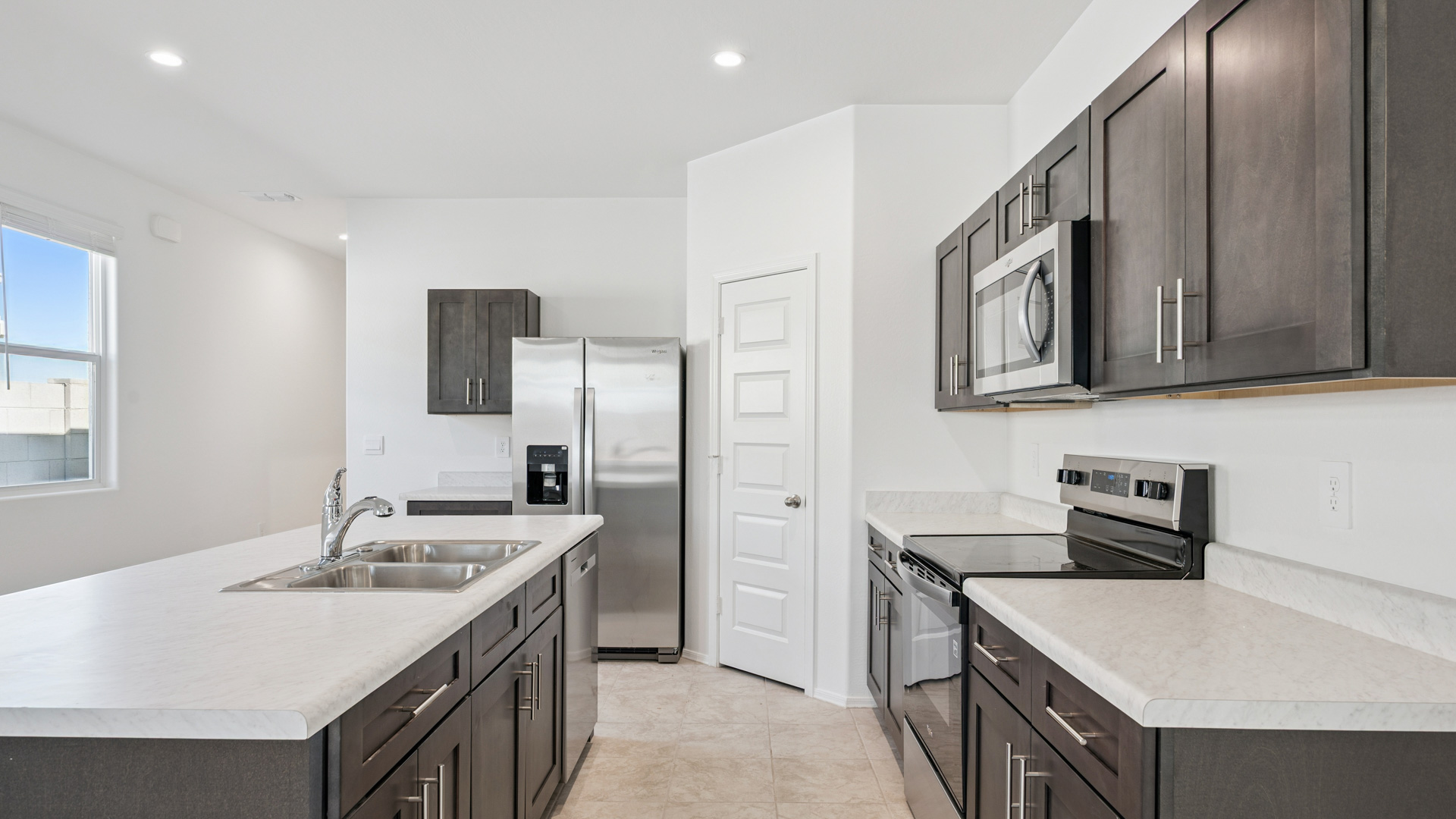 spacious kitchen with large island