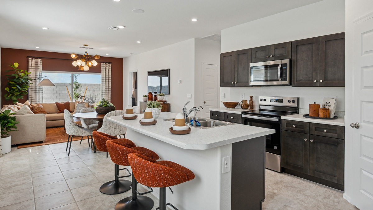 spacious kitchen with large island